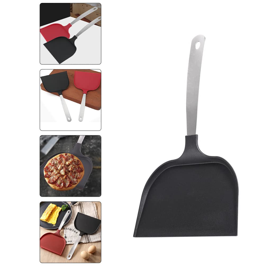 Hemoton Cooking Shovel Non Stick Frying Turner Steak Flipper Shovel Pancakes Shovel Fish Omelette Flipper For Home Kitchen Black