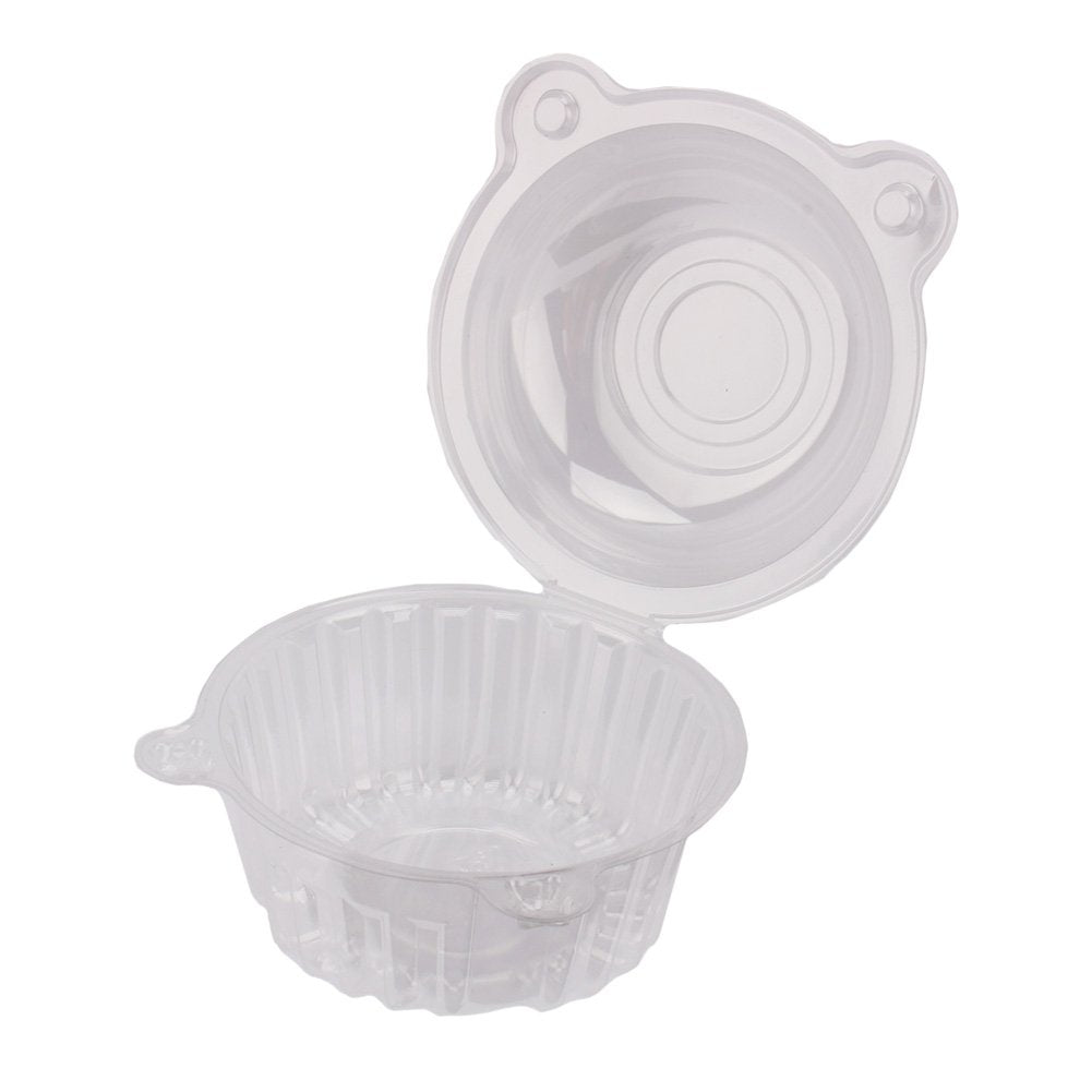 Plastic Containers, Clear Containers, 100Pcs Cat Shape Individual Clear Fruit Holder Container Dome Box With Lids Stackable Sala