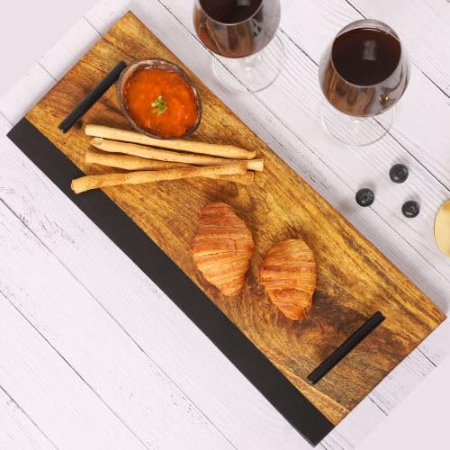 Dreamy Walls Serving Tray & Platter  Natural Mango Wood With Food Grade Finish, Bread & Charcuterie Board, Chip And Dip Platter