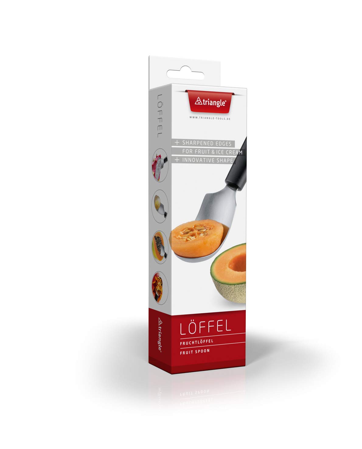 Triangle Fruit Spoon - Stainless Steel - Easily Scoops Out & Carves Fruit & Vegetables - Dishwasher Safe