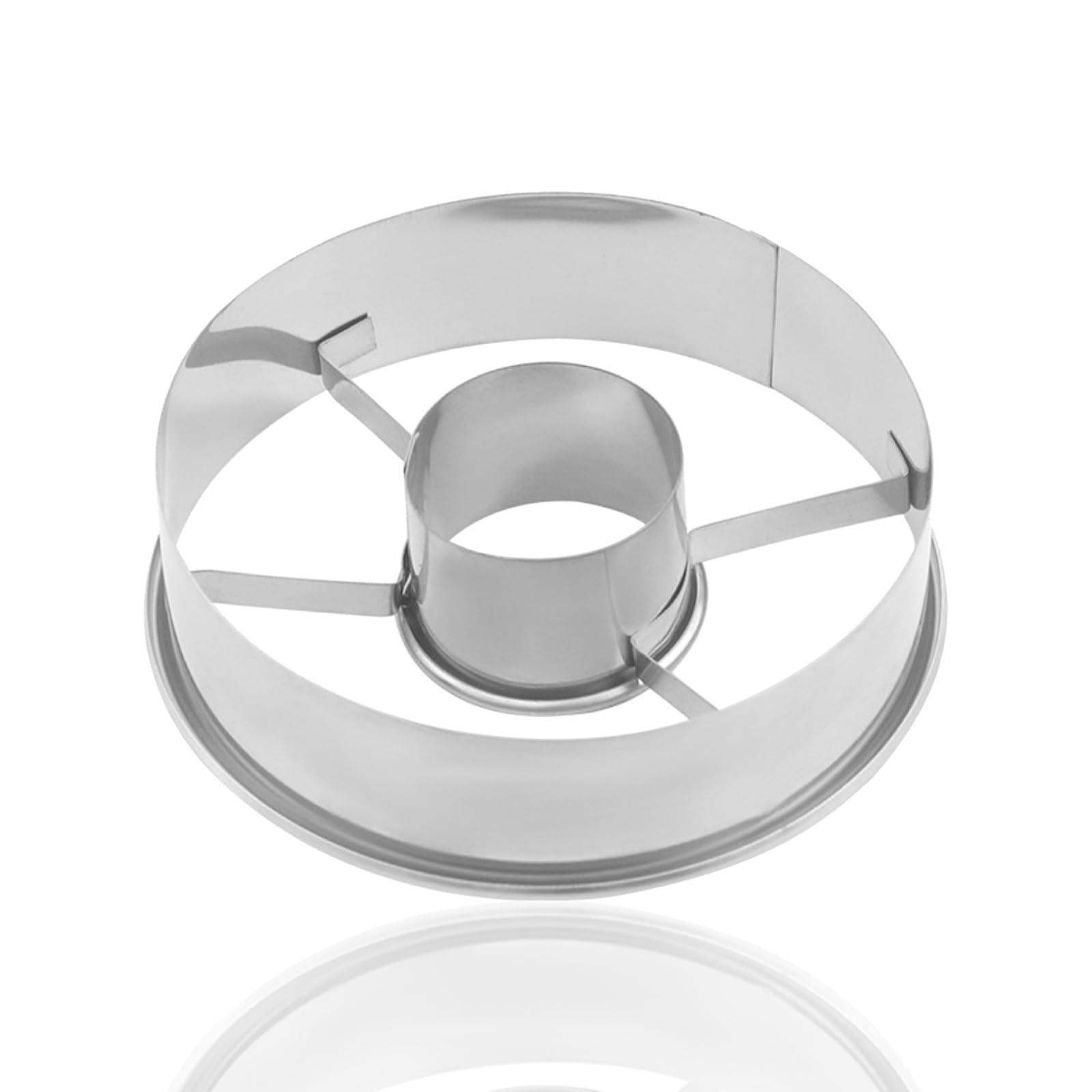 Stainless Steel Donut Cutter Set - 3-1/2-Inch Doughnut Cutters With Removable Center - Crumble, Cookie Dough Rounder And Divider