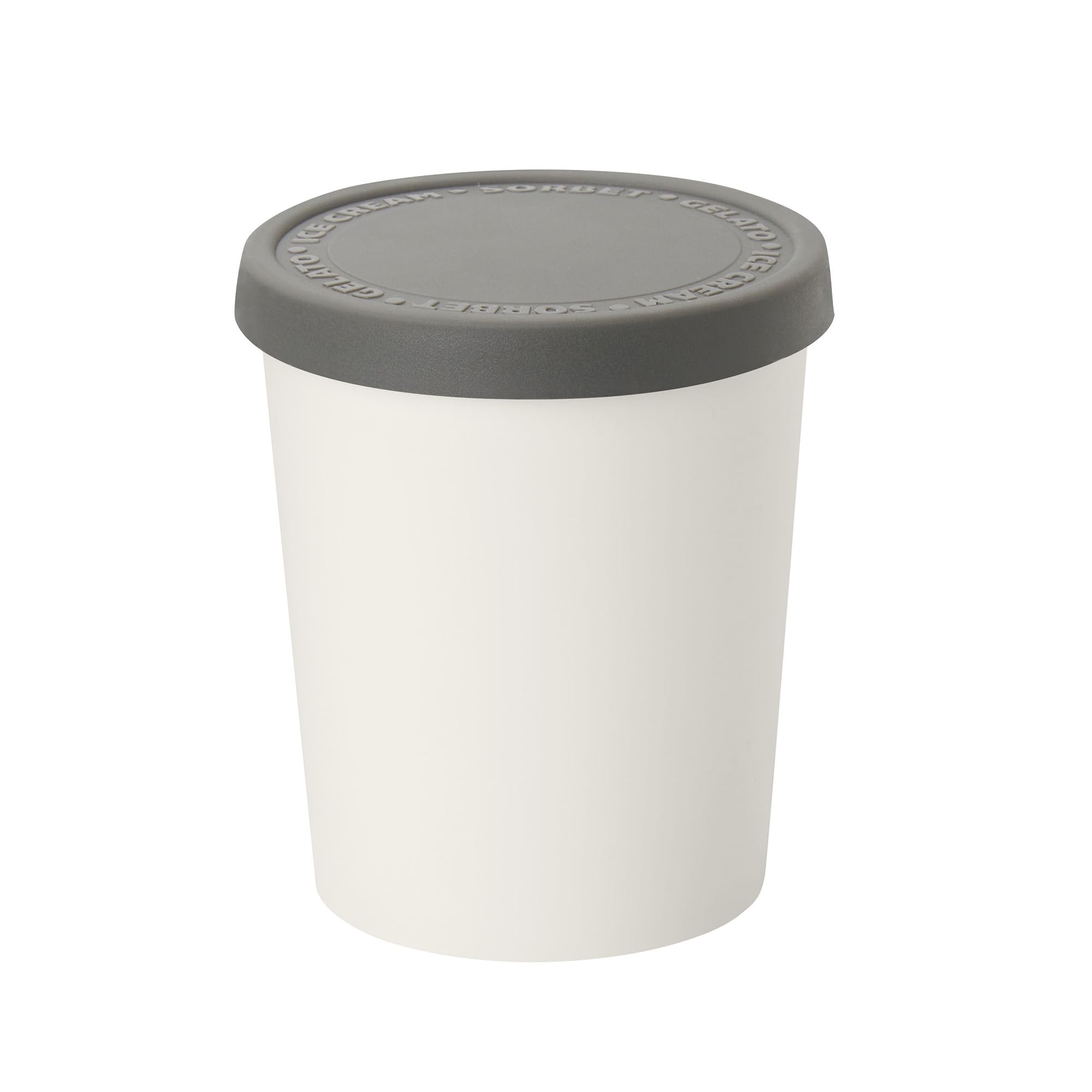 Tovolo Sweet Treat, Reusable Ice Cream Container For Homemade Ice Cream, Charcoal - 1 Quart Stackable Storage Tubs With Silicone