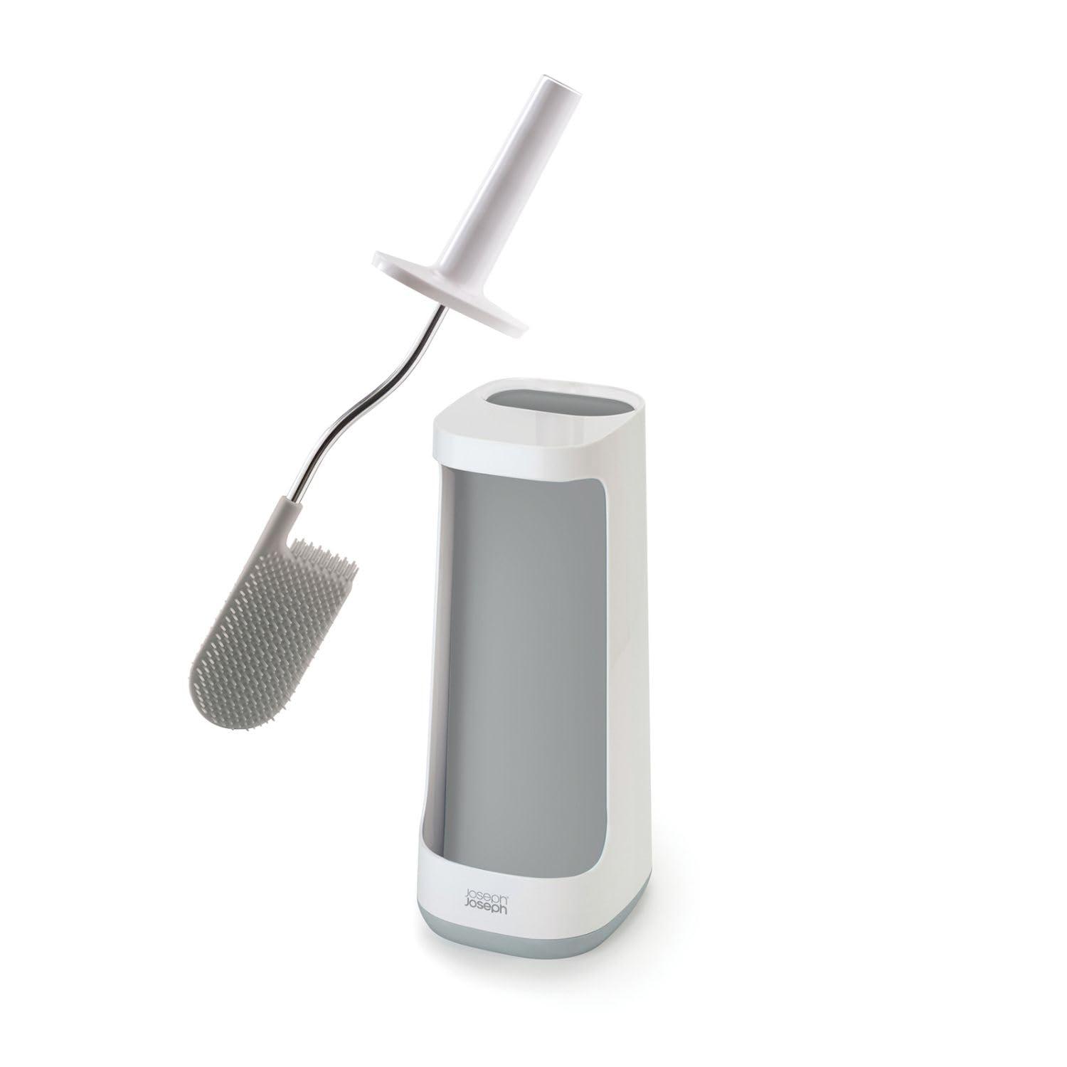 Joseph Joseph Flex Plus - Smart Hygienic Silicone Toilet Brush with Storage Bay Caddy, flexible, anti-drip, anti-clog deep clean