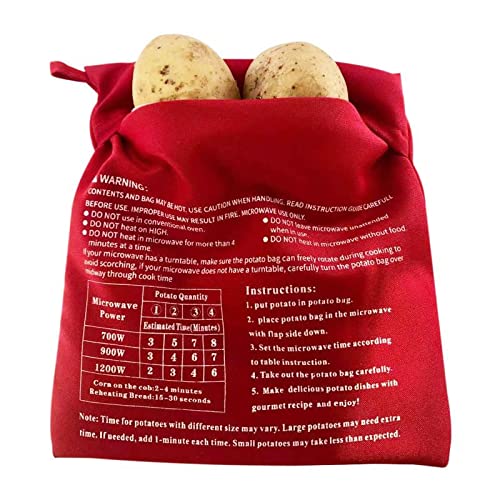 Fosutou Easy Microwave Potato Bag, Making Express, Delicious, Potatoes In Just 4 Min With Gourmet Recipe.