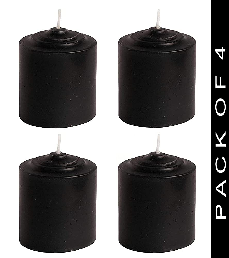Pure Indian Candle Handpourd Cinnamon Scented Black Wax Votive Candle PIC2019VC015 (Pack of 4 Pcs.) Burn Time 10 Hrs.