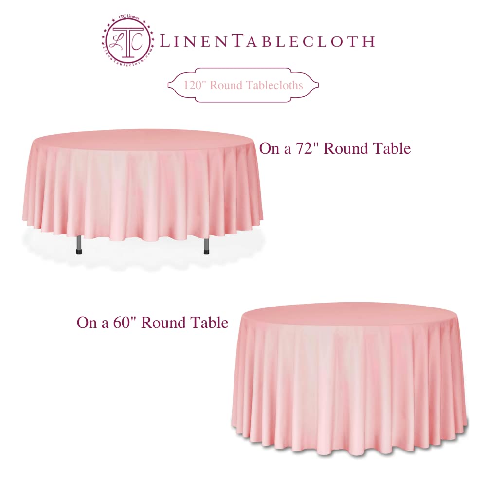 LinenTablecloth 120-Inch Round Polyester Tablecloth Purple