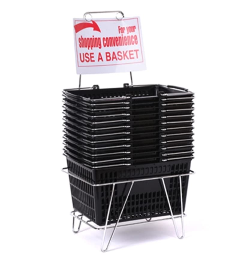 Only Hangers Set Of 12 Black Shopping Basket Set