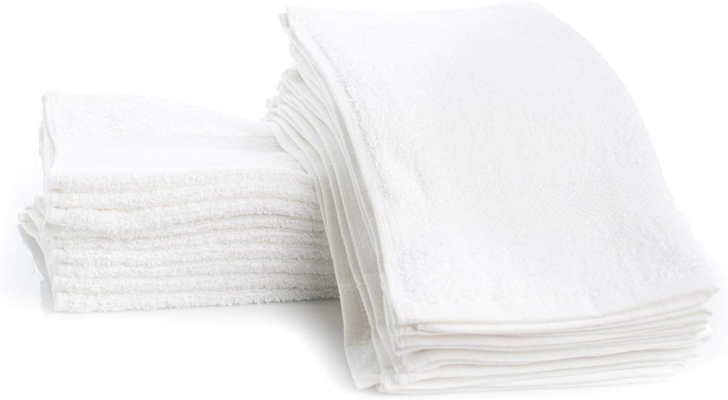 Simpli-Magic Cotton Washcloths White, 40 Pack, Size: 12Ax12A