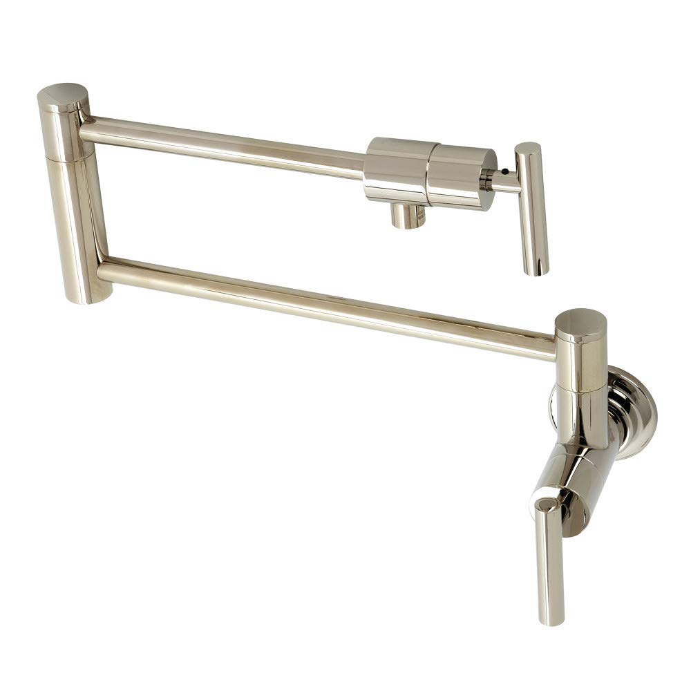 Kingston Brass Ks4106Cml Manhattan Pot Filler, Polished Nickel, 23.5 X 2.63 X 11.13
