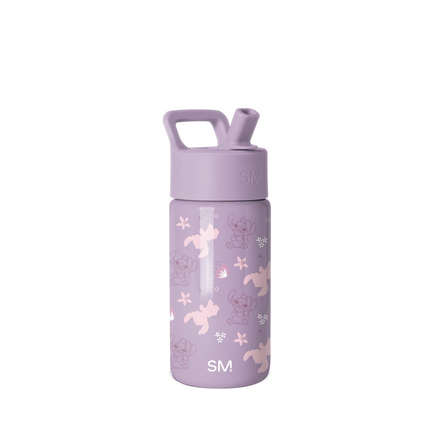 Simple Modern Disney Stitch Kids Water Bottle with Straw Lid | 14oz Insulated Stainless Steel Kids Tumbler & Spill Proof Toddler