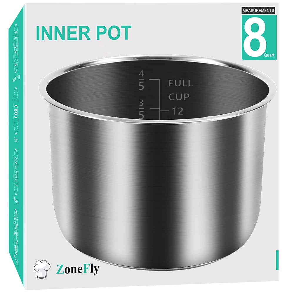 Original 8Qt Power Cooker XL Replacement Inner Pot Stainless Steel Compatible with 8 Quart Power Pressure Cooker Model PPC772 (o
