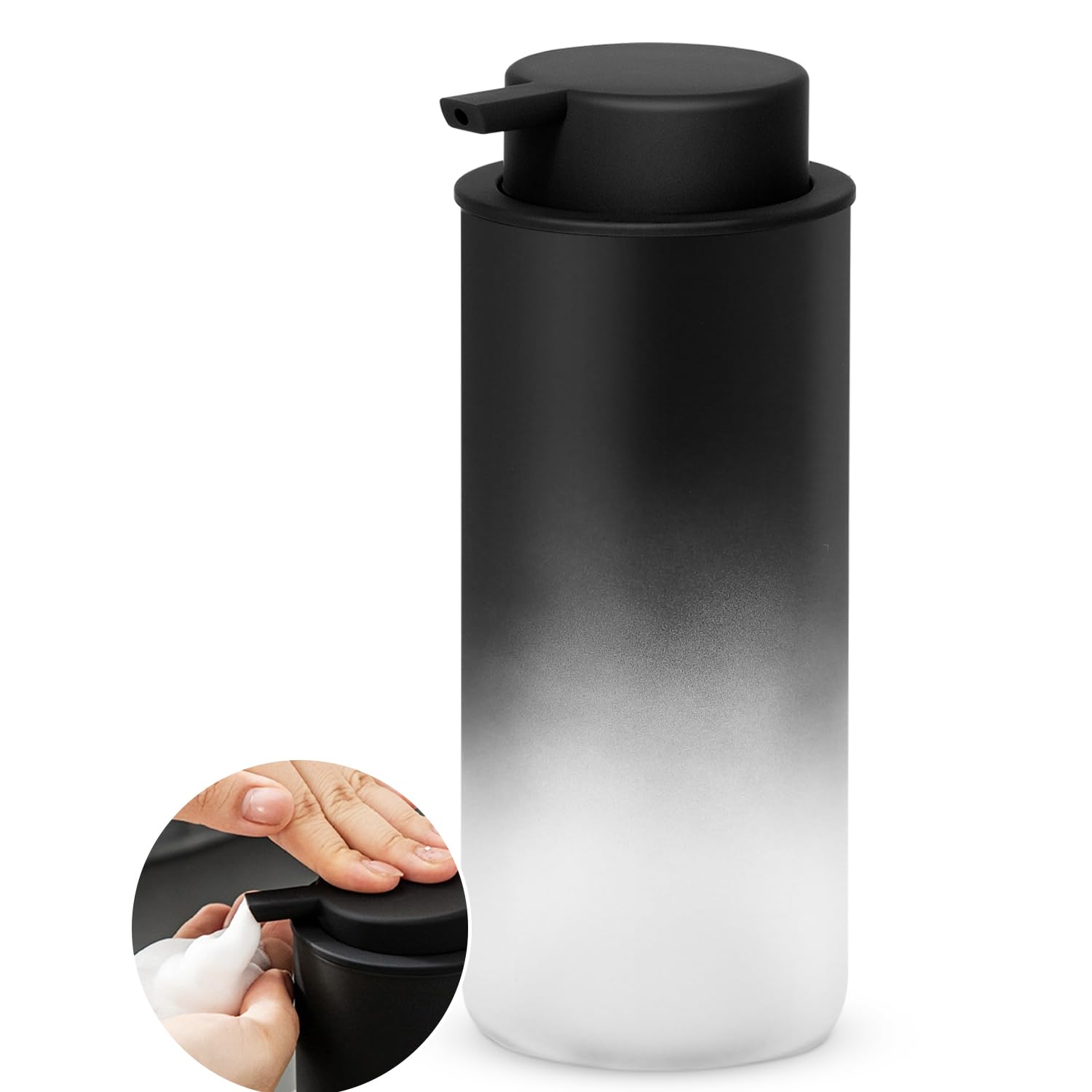 Foaming Soap Dispenser - 12 Oz Ceramic Soap Dispenser With Pump, Liquid Hand Soap Dispenser For Bathroom & Kitchen, Refillable L