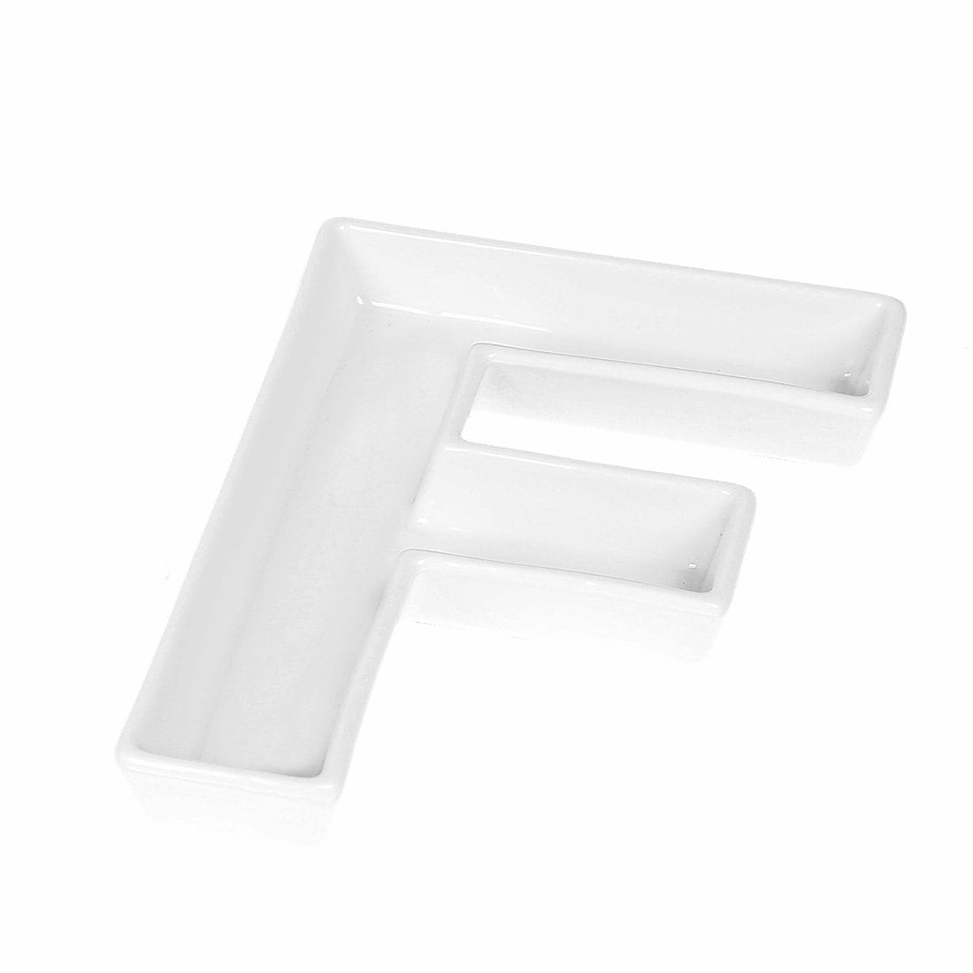Coffeezone Small Ceramic Letter Dishes Nut Plates For Wedding Party Decor In Name (Letter F)
