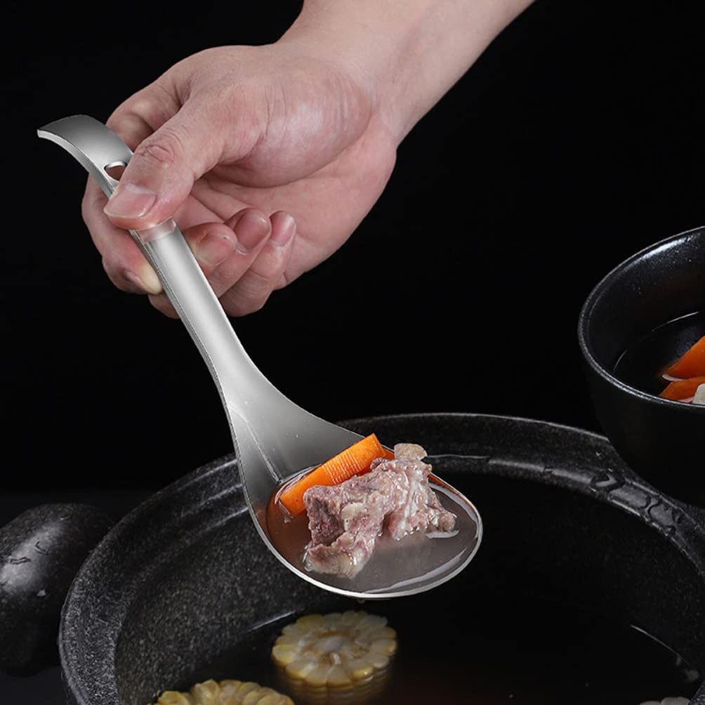 Luxshiny Rice Scooper Stainless Steel Rice Spoon, Rice Paddle Large Soup Spoon Kitchen Utensil For Home Kitchen Stainless Steel
