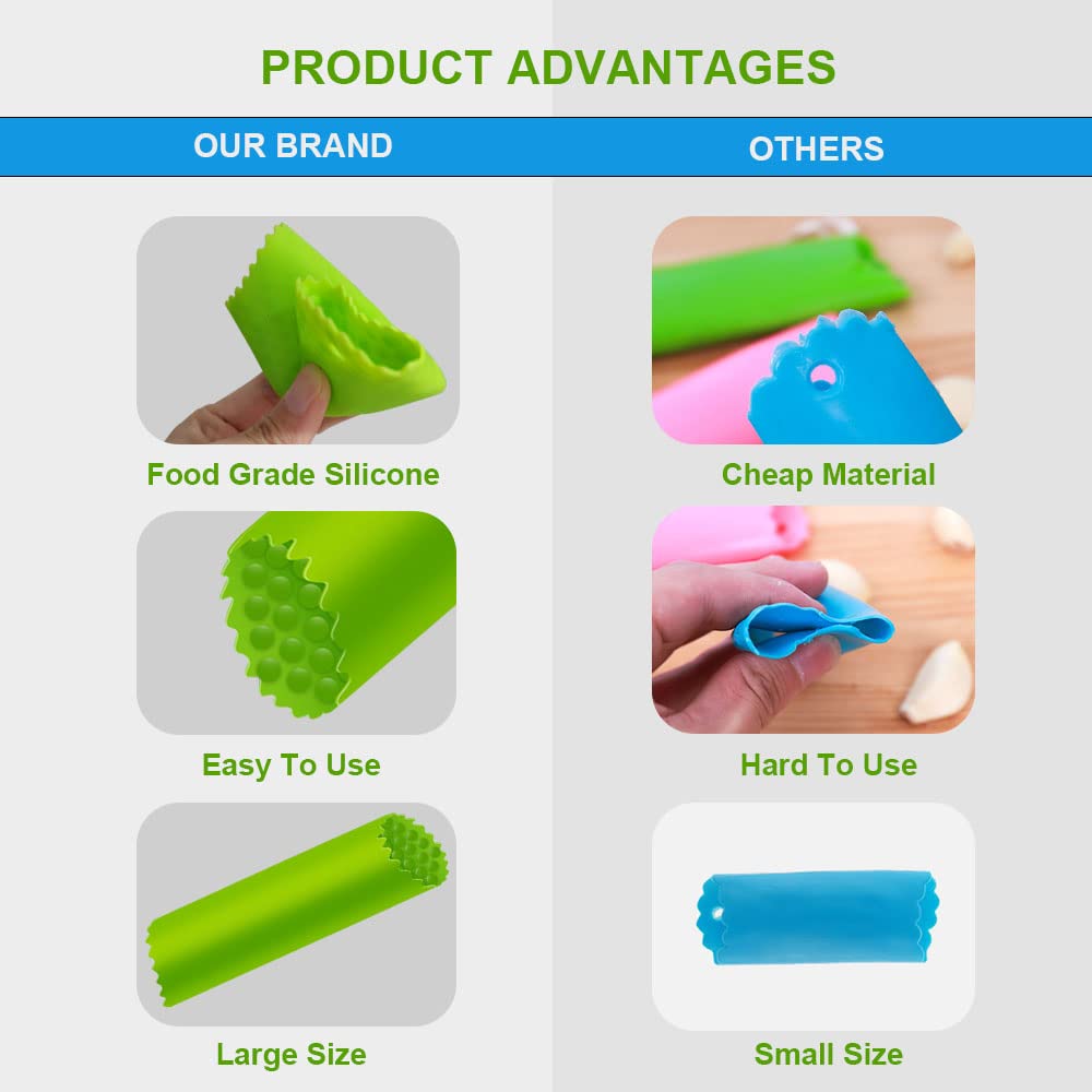 Garlic Peeler Silicone Garlic Skin Remover Roller Garlic Tube Rollers Skin Remover, Garlic Roller Peeling Tube Tool For Useful K