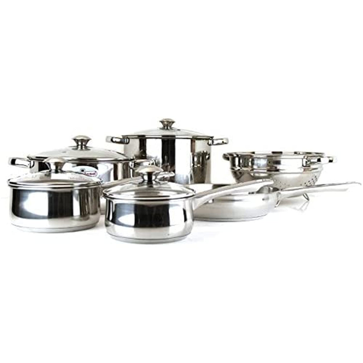 MAGEFESA  Vesta 10 Piece Cookware Set, Crafted from Stainless Steel, Easy to Clean and Dishwasher Safe, Soft-Touch metal Handles