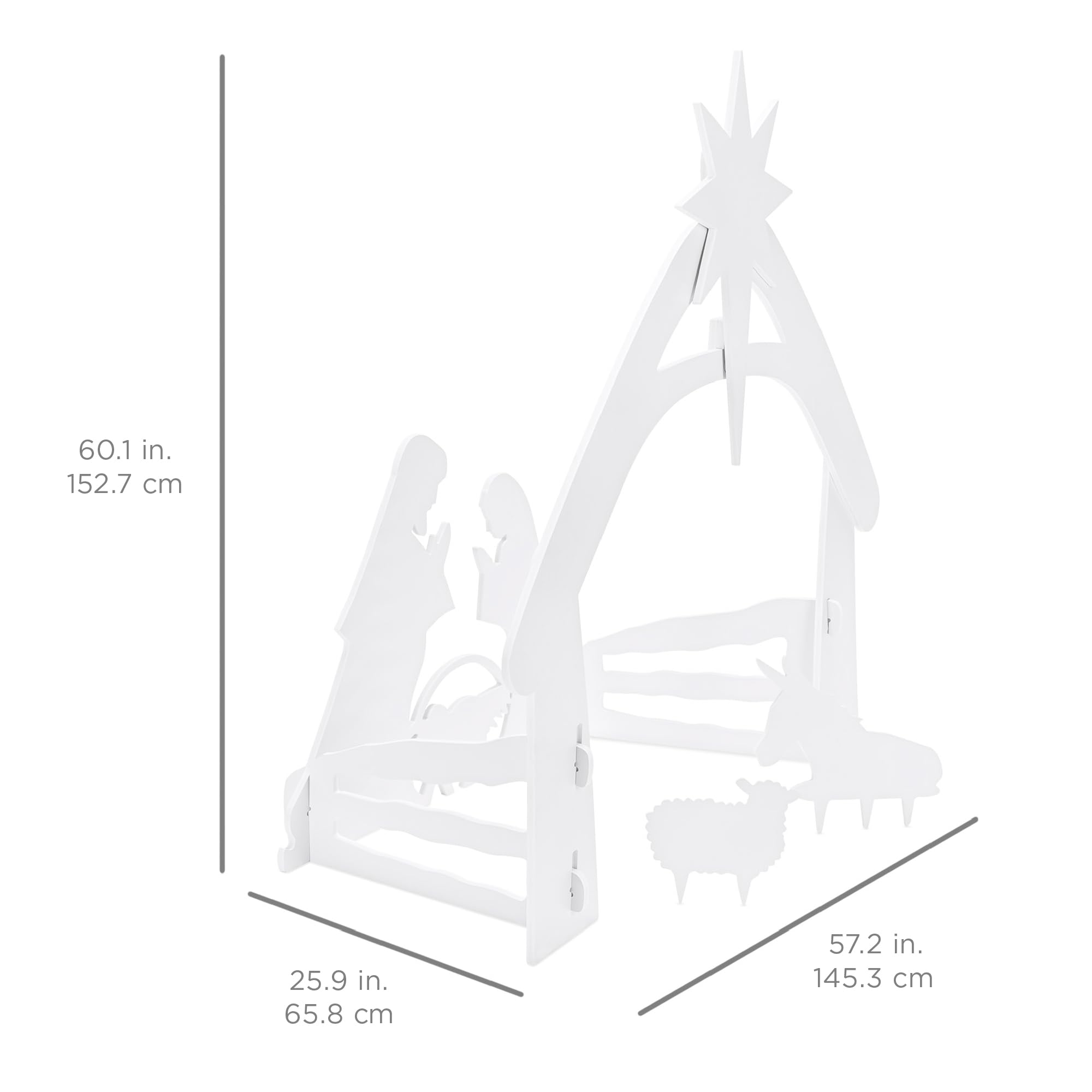 Best Choice Products 5ft Outdoor Nativity Scene, Weather-Resistant D  cor, Christmas Holy Family Yard Decoration, Water-Resistan