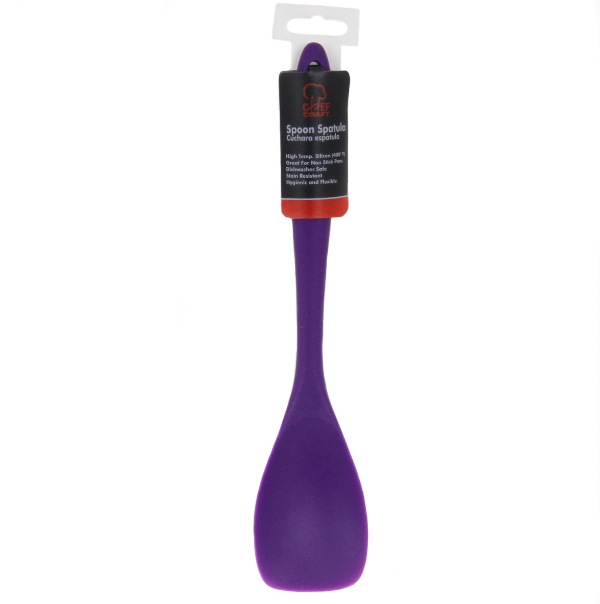 Chef Craft Premium Silicone Spoon Spatula, 11.5'', Purple