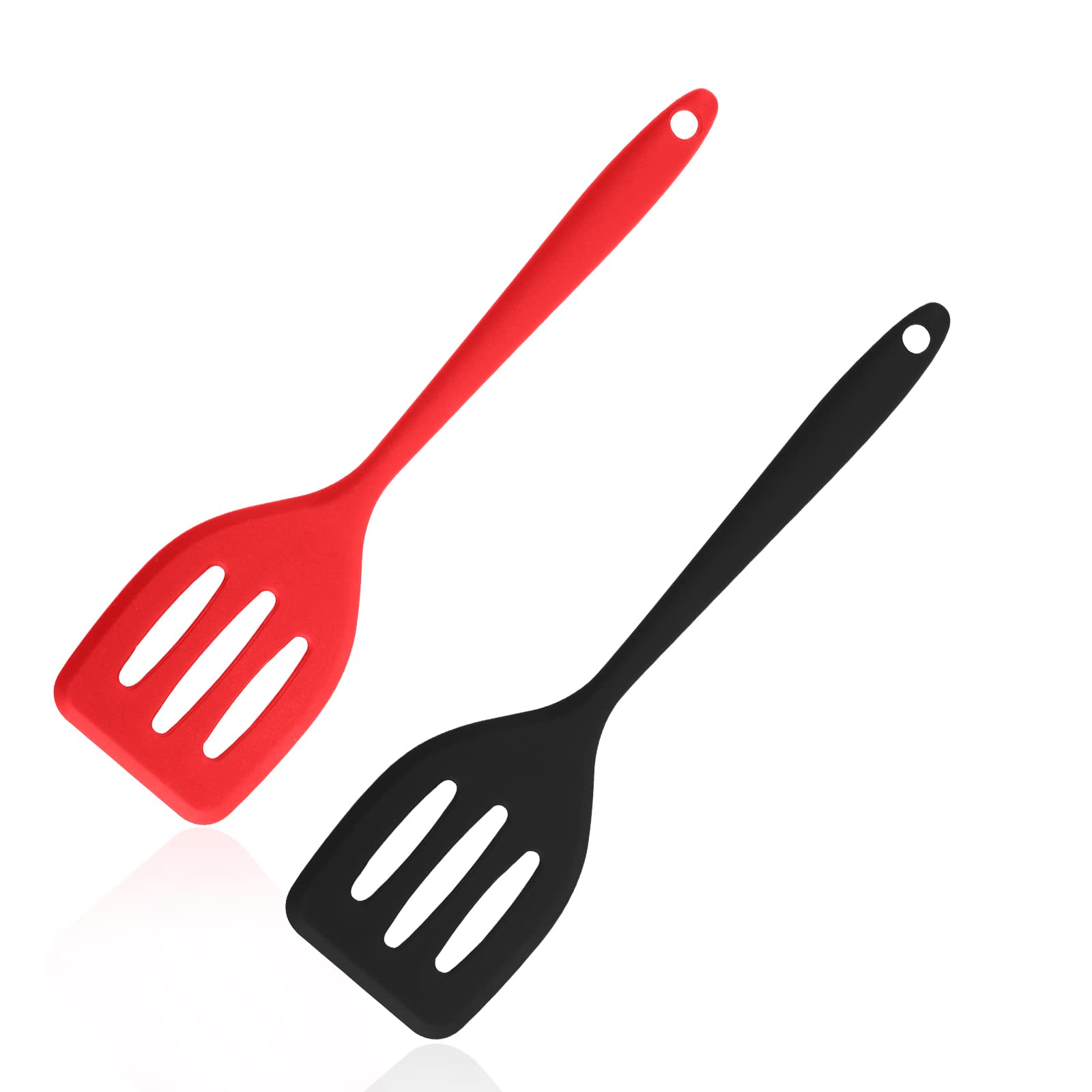 2 Pcs Silicone Skimmer Slotted Spatula Silicone Turner For Nonstick Cookware Heat Resistant Bpa Free Food Grade Kitchen Tools Fo