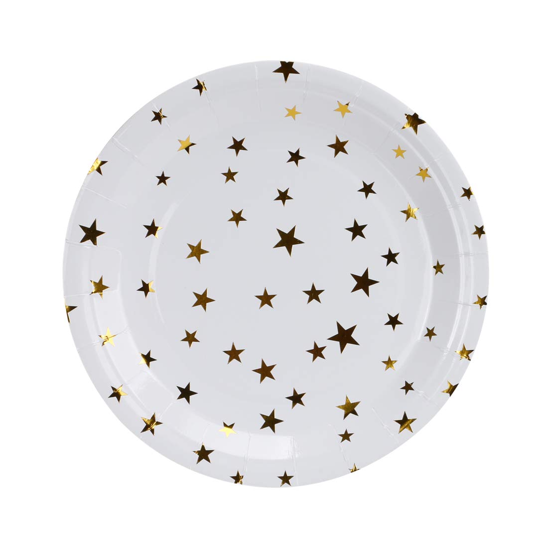 Geeklife Gold Stars Paper Plates,9 In Paper Party Dessert Plates,20 Count Decorative Tableware Set