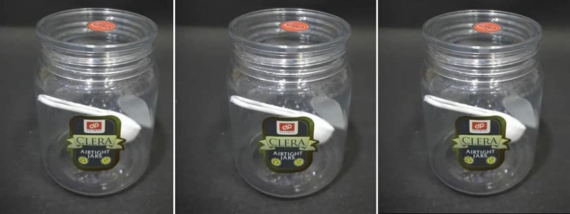 Repoca Dp Clera Jar White Transparent Plastic Container For Kitchen 250Ml (3Pc Set)
