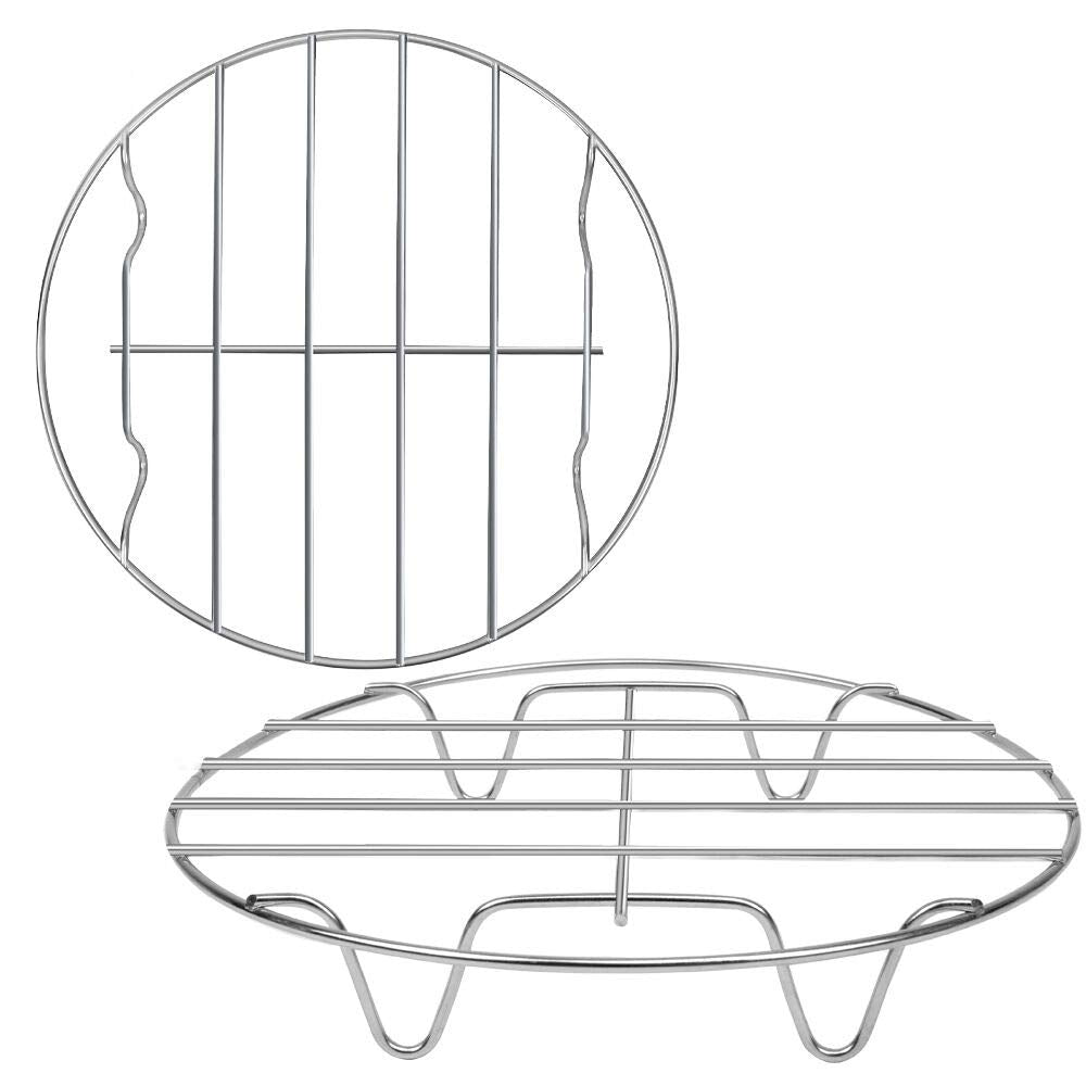 2 Pack Round Cooking Cooling Racks 8''X1.18'', 304 Stainless Steel Round Rack For Steaming Rack And Air Fryer Cooking Steamer Ra