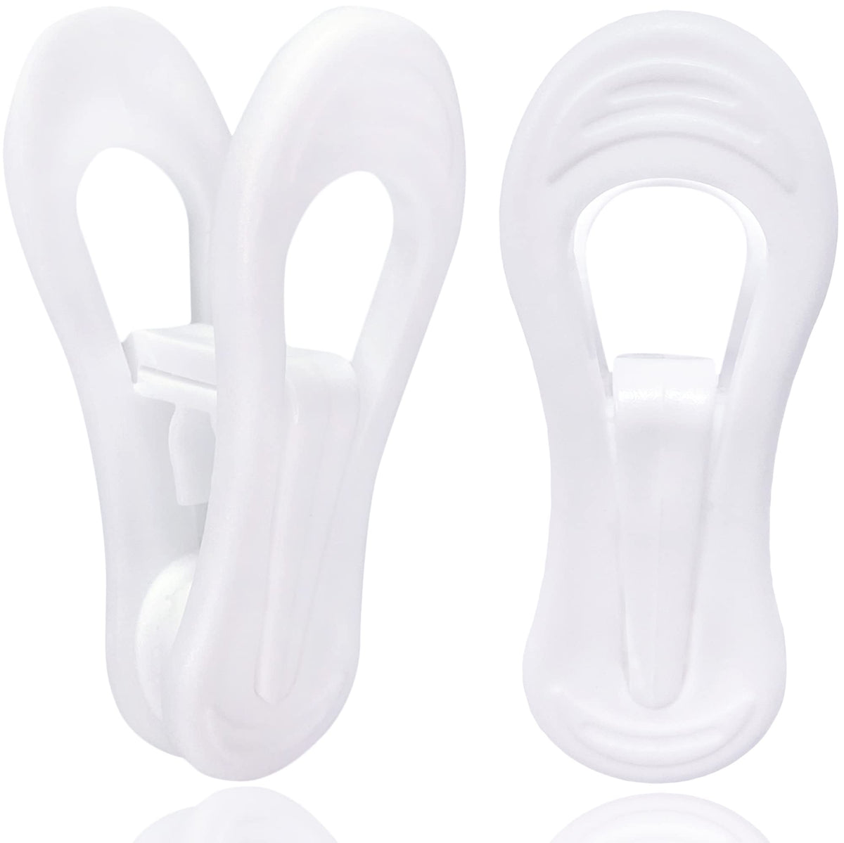 Tofiigrem White Hanger Clips 50 Pack, Multi-Purpose Plastic Hangers Clips Perfect For Plastic Clothes Hangers, Clothes Pins Fing