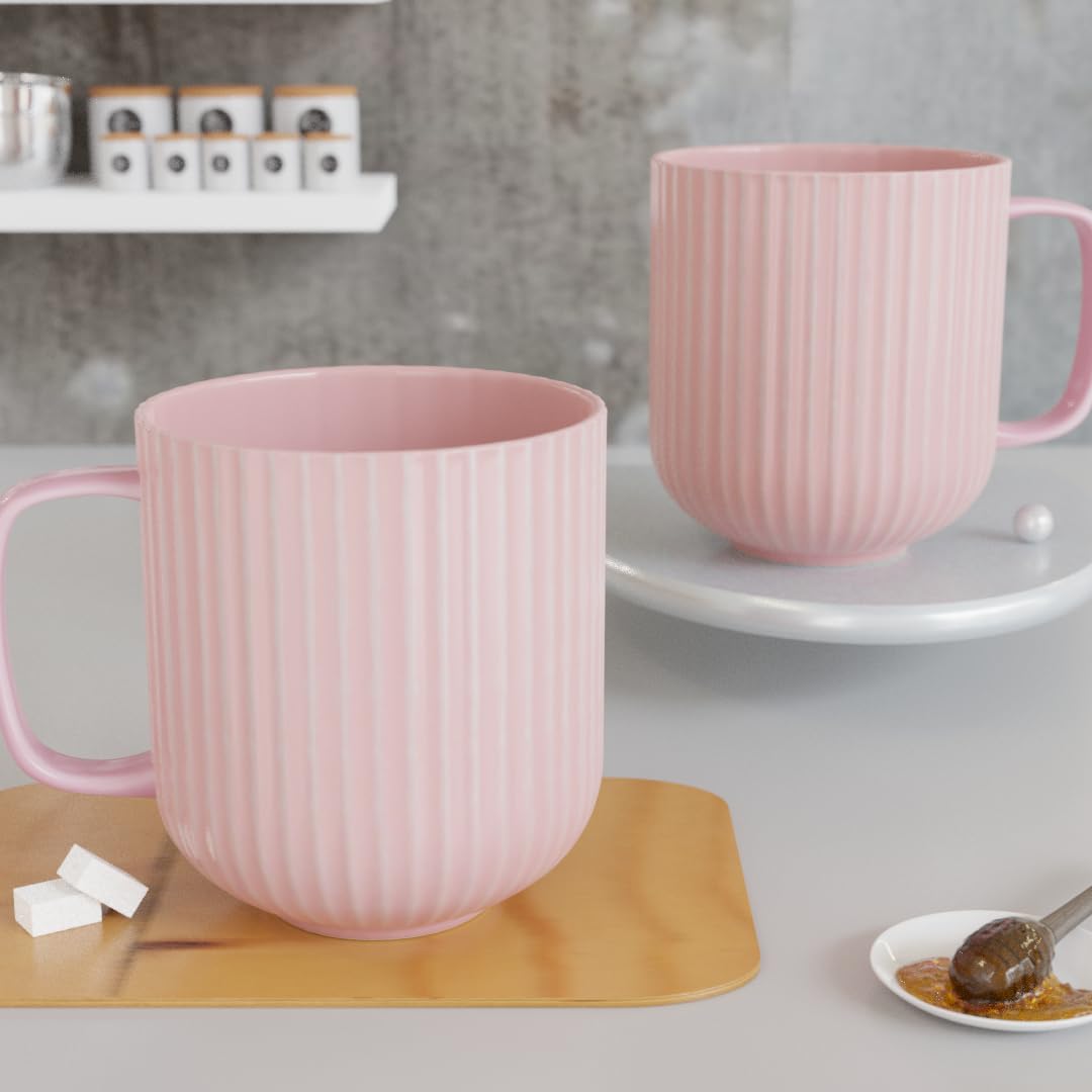 The Earth Store Coffee Mug Set of 2 Ceramic Mugs to Gift to Best Friend, Tea Mugs, Microwave Safe Coffee Mugs, Ceramic Tea Cups 