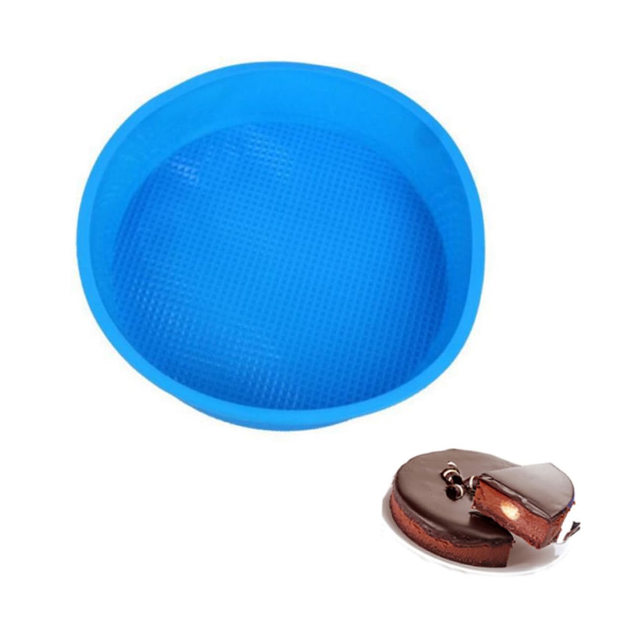 JECOMPRIS Round Silicone Cake Non Stick Baking Pan for DIY Cakes Random Color Heat Easy Release and Cleaning Safe for Oven Micro