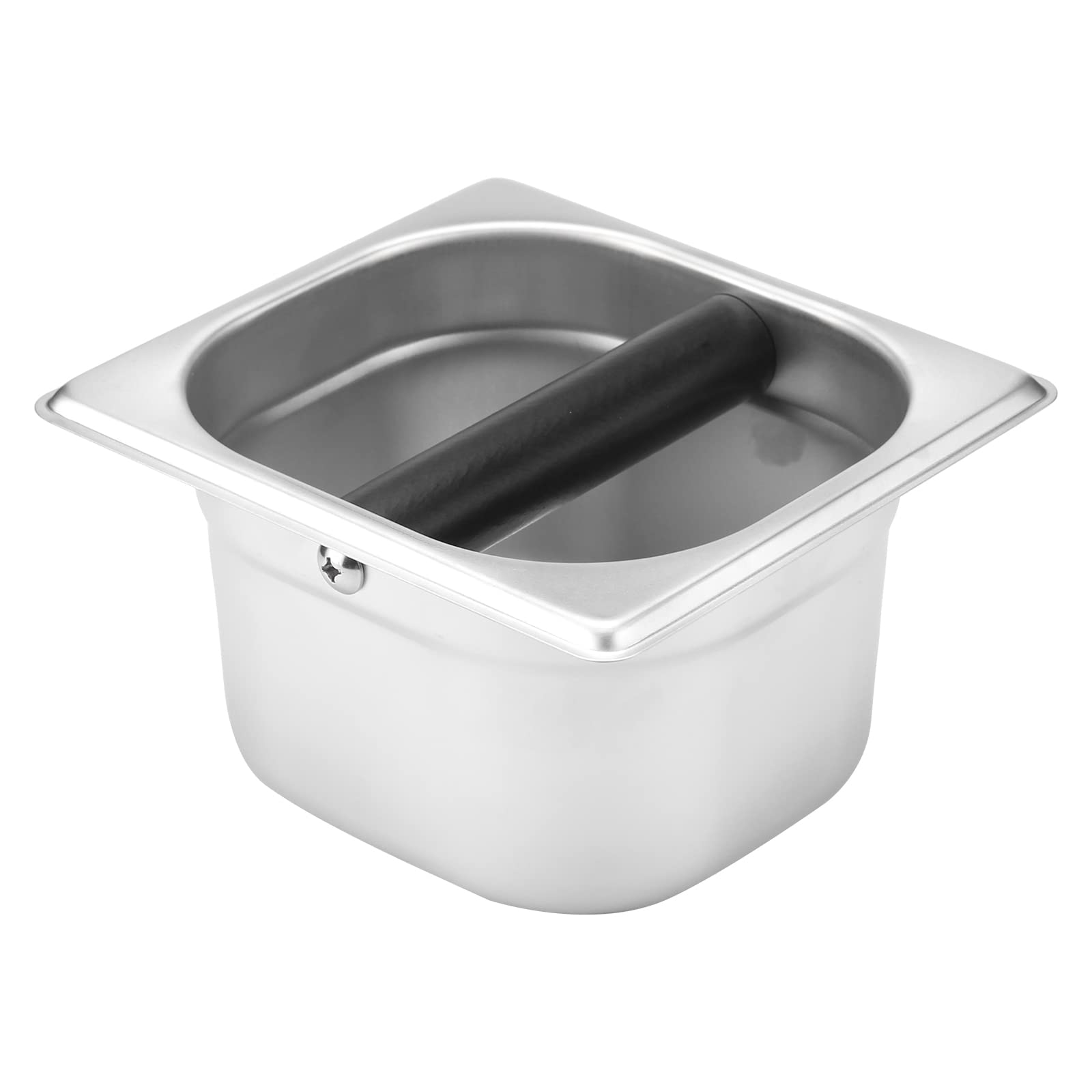 Coffee Knock Box,Espresso Dump Bin,Coffee Bin,Stainless Steel Espresso Knock Box Built-In Container For Coffee Ground 6.3 X 6.89