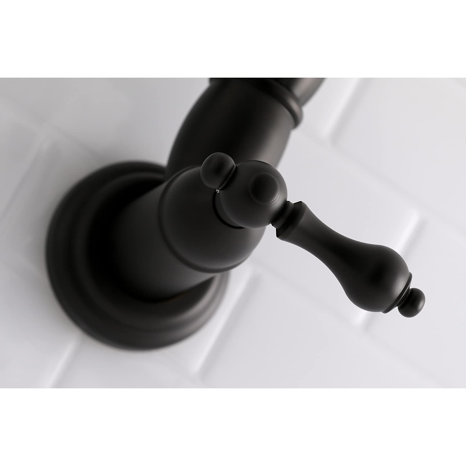 Kingston Brass Ks3100Al Restoration Wall Mount Pot Filler Kitchen Faucet, 13 Inch Length, Matte Black