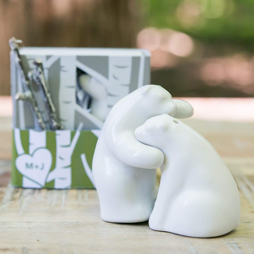 Interlocking Bear Hug Miniature Salt And Pepper Shakers With Gift Packaging By Weddingstar Inc.