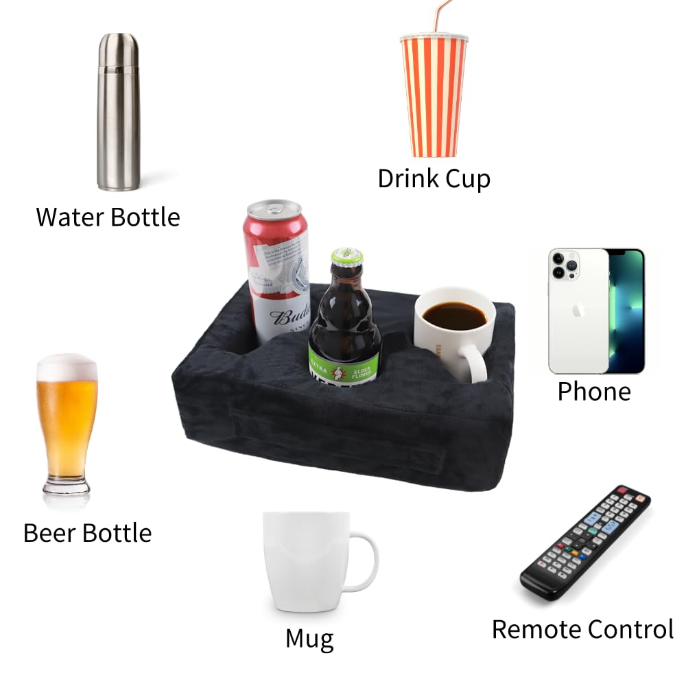 Weryerker Sofa Cup Holder, Couch Cup Holder Pillow, Sofa Arm Table, Sofa And Bed Drink Caddy, Remotes Holder For Rv, Car, Beach(