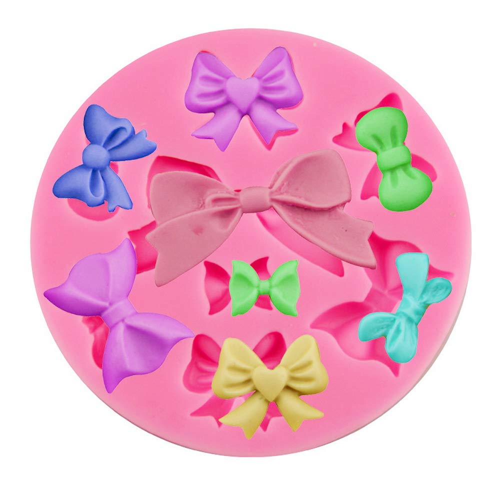 3 Pack Bows Silicone Mould, Bow Fondant Sugar Mould Craft Molds For Birthday Wedding Party Diy Cake Decorating Mold