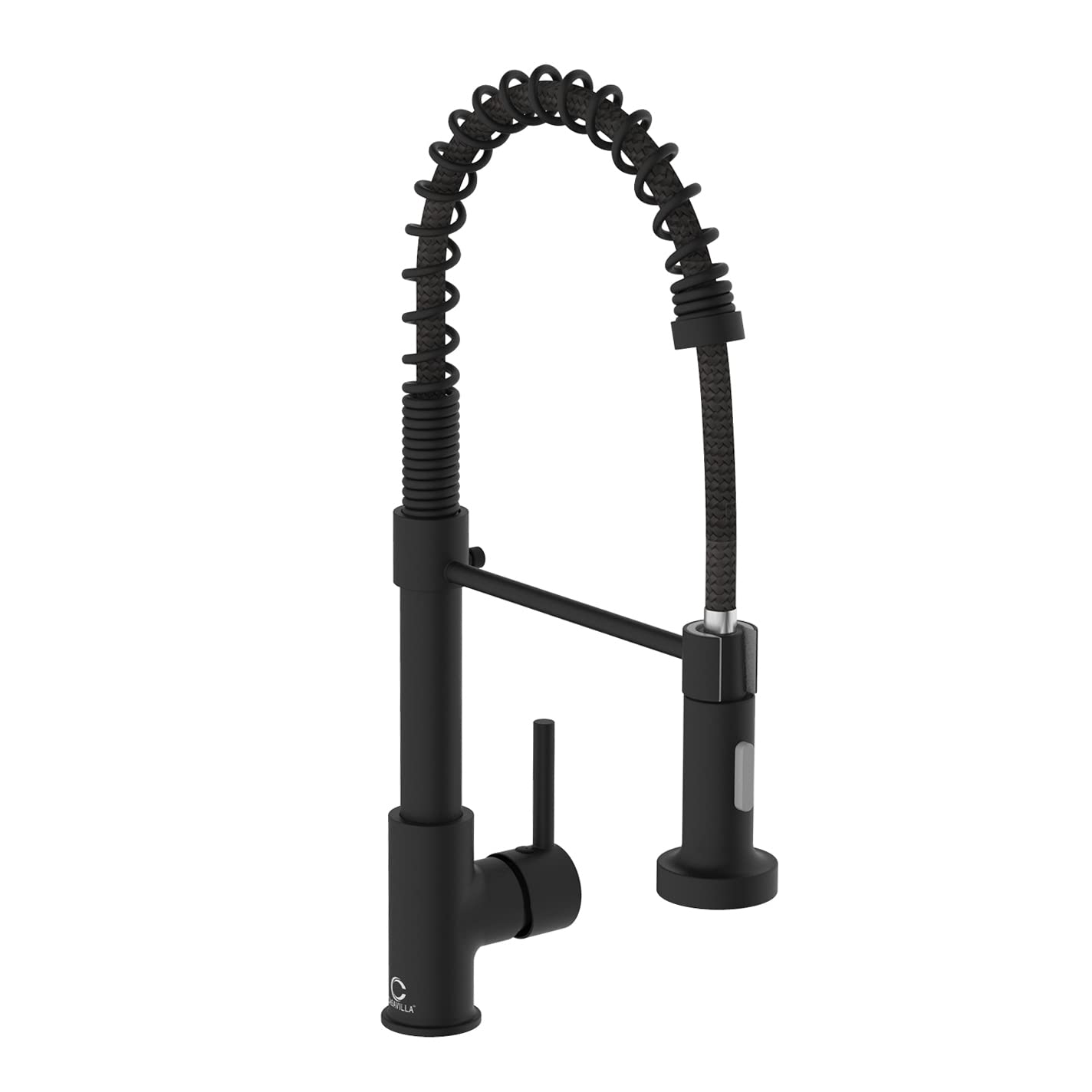 Kitchen Faucet, Black Kitchen Sink Faucets with Pull Down Sprayer, Single Handle Stainless Steel Faucets for Kitchen Sinks, Dual