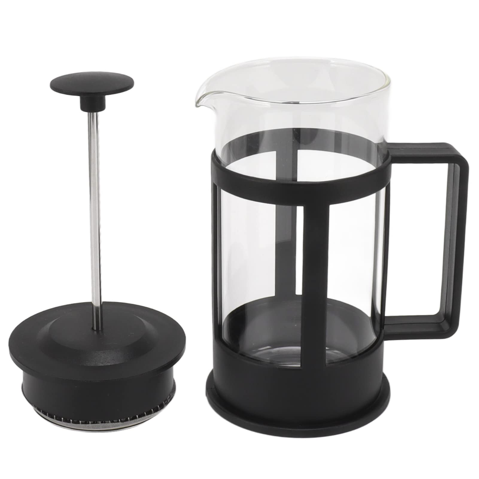 Chiciris 350Ml French Press Coffee Maker Glass Stainless Steel Glass French Press Teapot Almond Milk, Cashew Milk, Fruit Infusio