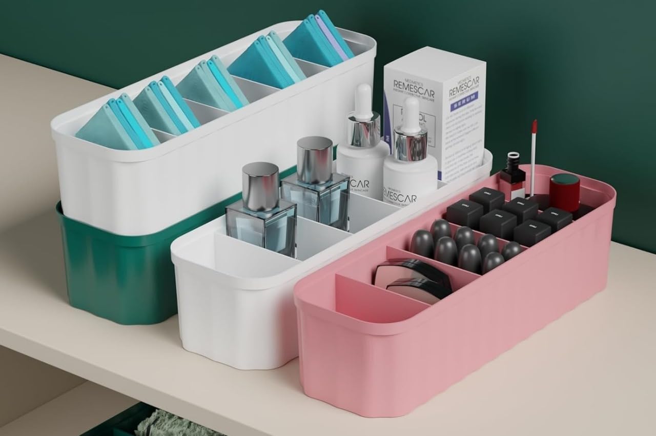 Machak Drawer Organizer | Cabinet Organizer | Closet Organizer Storage Boxes For Cloth, Socks, Undergarments, Makeup Cosmetic Or