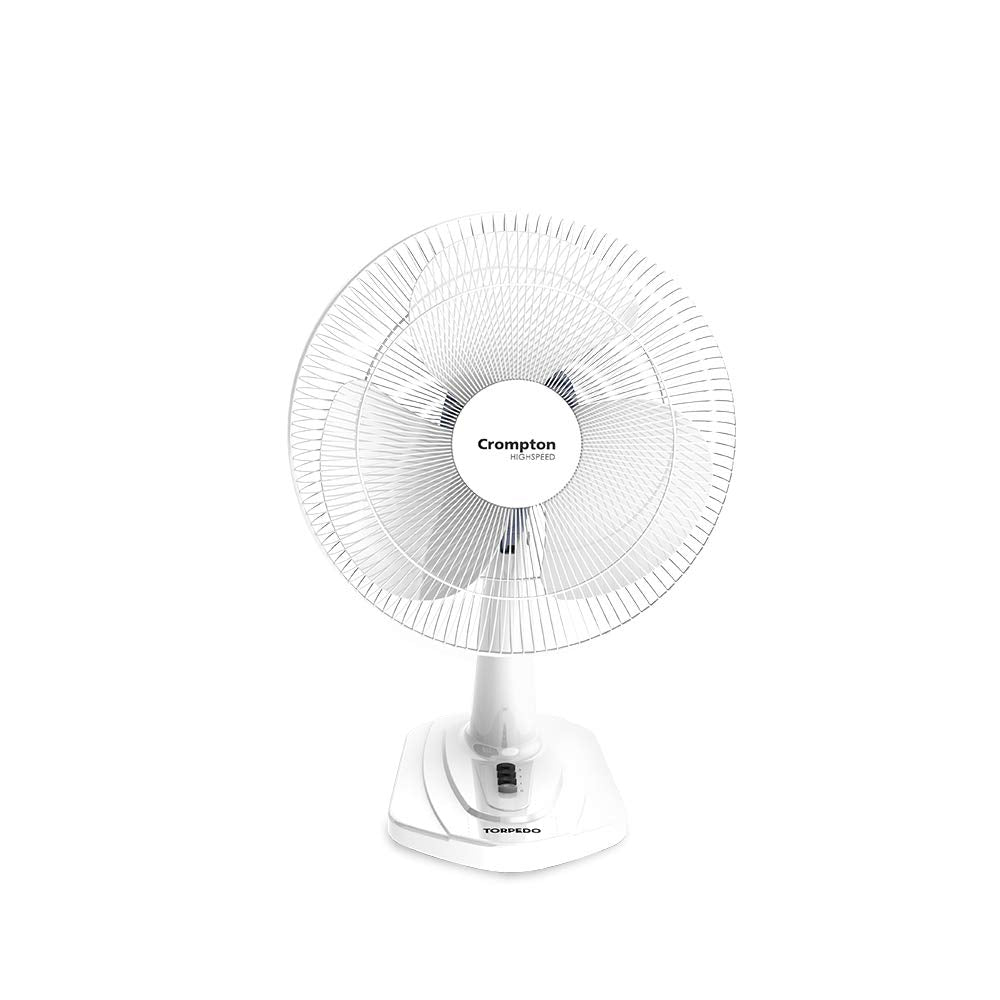 Crompton Highspeed Torpedo 400Mm 125 Watts Table Fan (Kd White)