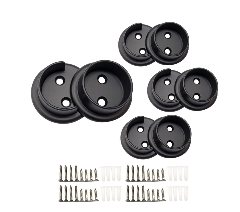 Qcaa Heavy Duty Solid Metal Closet Rod Socket Set, 1-3/8 ' ', Oil-Rubbed Bronze, 4 Pair, Made In Taiwan