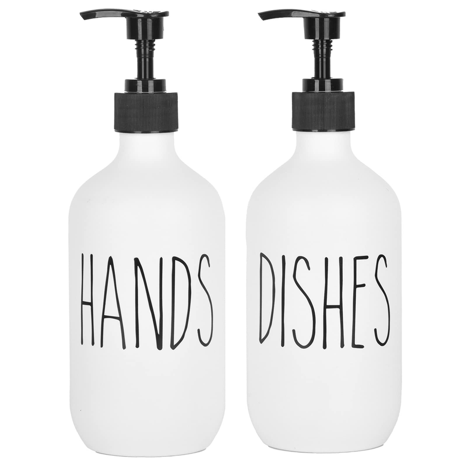 Hand And Dish Soap Dispenser Set 2 Pack 500Ml Large Plastic Soap Dispensers Refillable Pump Liquid Sanitizer Bottles For Kitchen