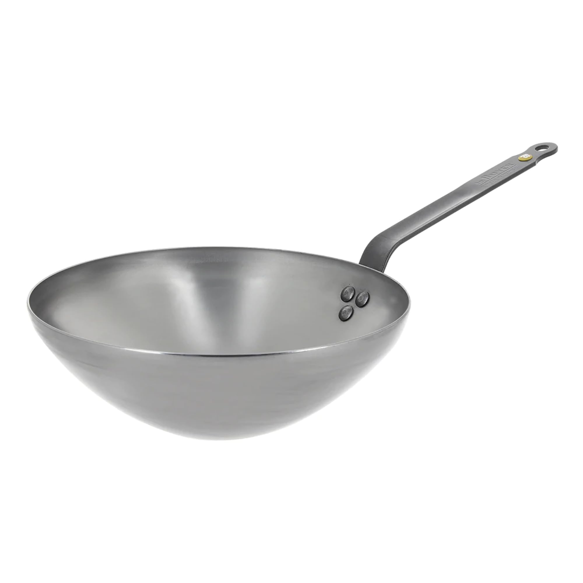 De Buyer Mineral B Carbon Steel Wok Pan - 11    - Ideal For Steaming, Stir Frying & Deep Frying - Naturally Nonstick - Made In F