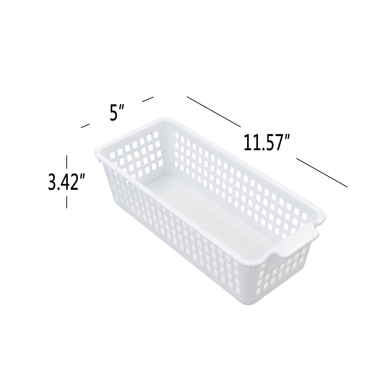 Kiddream 6 Pack Small Storage Baskets, Slim Plastic Baskets Bins, 11.57'' X 5'' X 3.42''