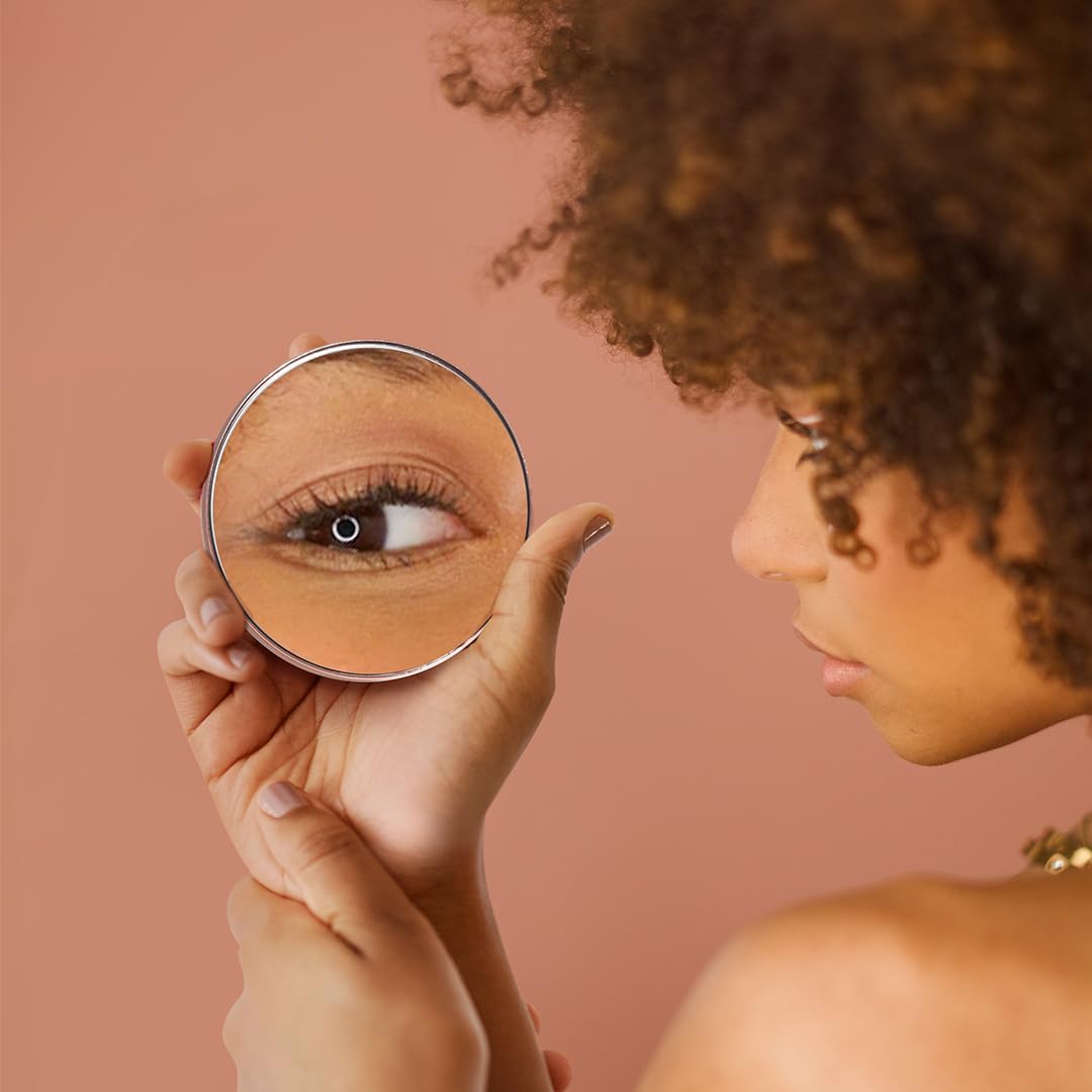 Fancii Lara Makeup Mirror - 10X Magnification, Glass, 3.9"x3.9", White, Attachable Model FC-VOM1X