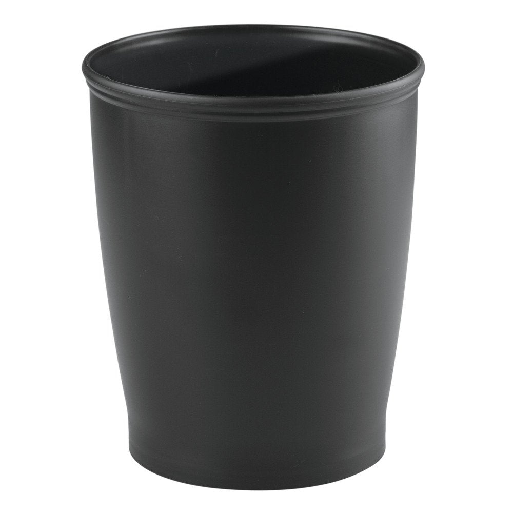 Idesign - 93437 Idesign Kent Plastic Wastebasket, Small Round Plastic Trash Can For Bathroom, Bedroom, Dorm, College, Office, 8.