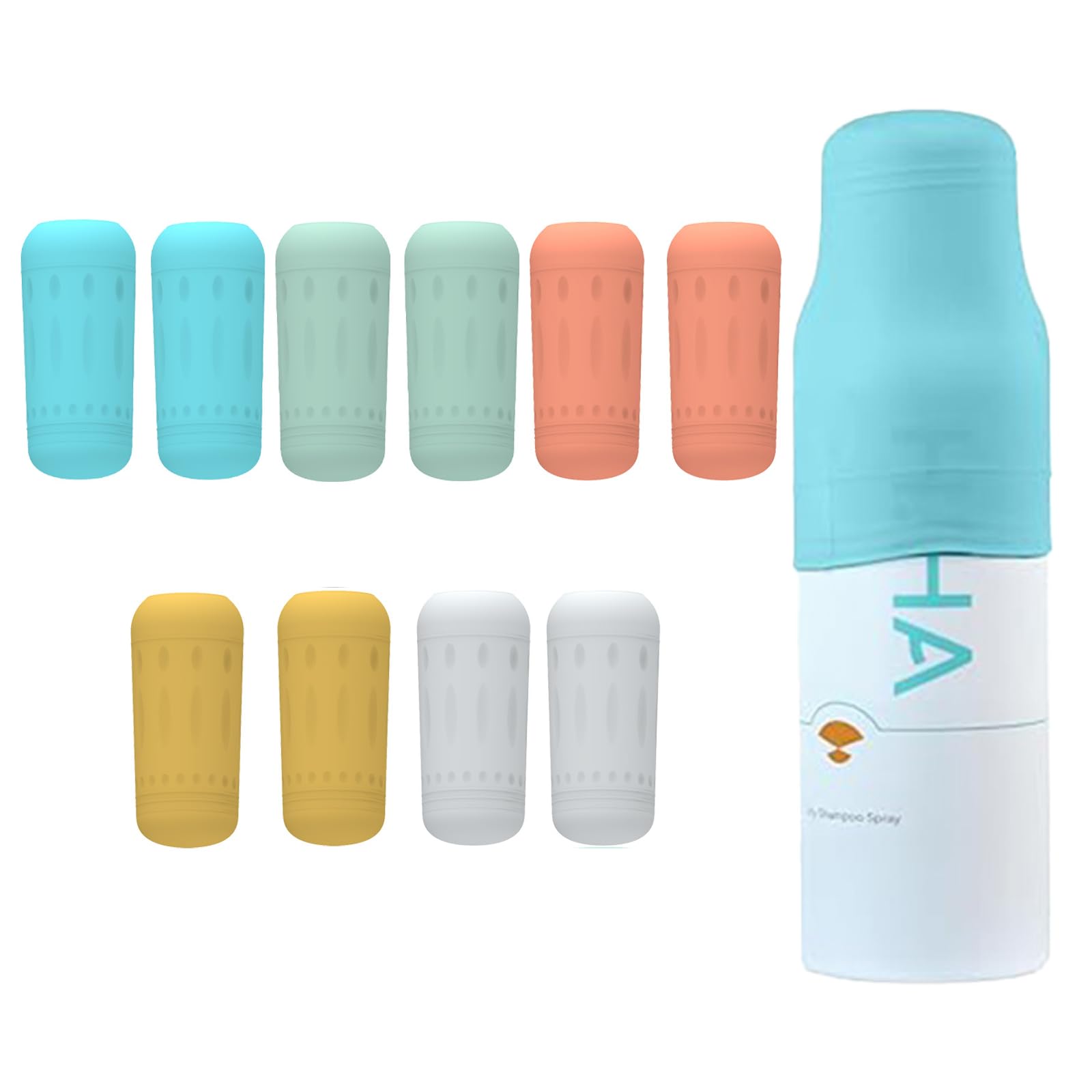 Cinlitek 10 Pcs Silicone Bottle Covers - Leak-Proof Travel Essentials For Toiletries, Beach Vacations & Cruise Trips, Reusable P