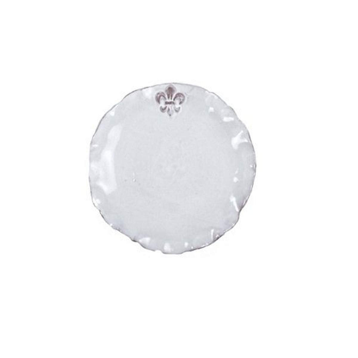 Abigails White Fleur De Lis Charger Plate, 11.5''