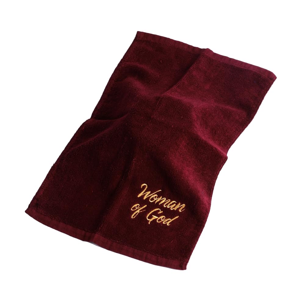 Swanson Christian Products Woman Of God Hand Towel (Cotton, Burgundy)