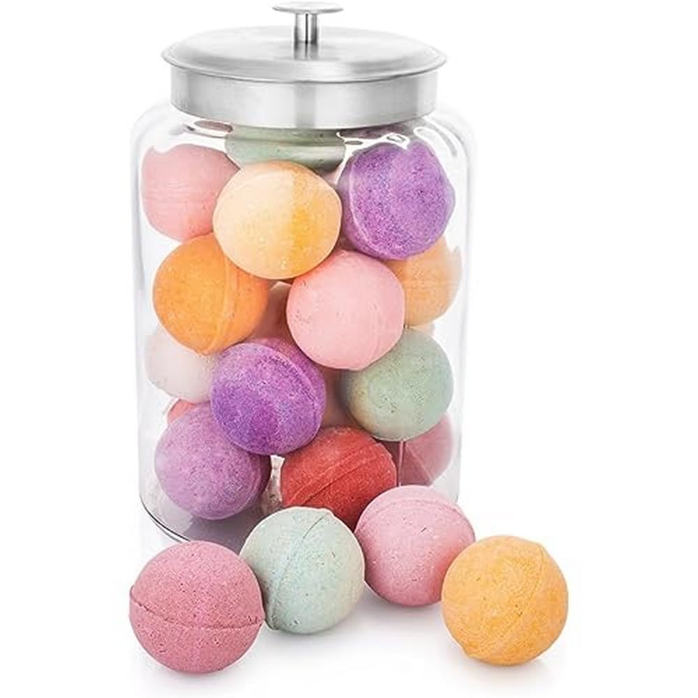 Anchor Hocking 2.5 Gallon Montana Glass Jar With Airtight Lid (2 Piece, Brushed Silver Metal, Dishwasher Safe)