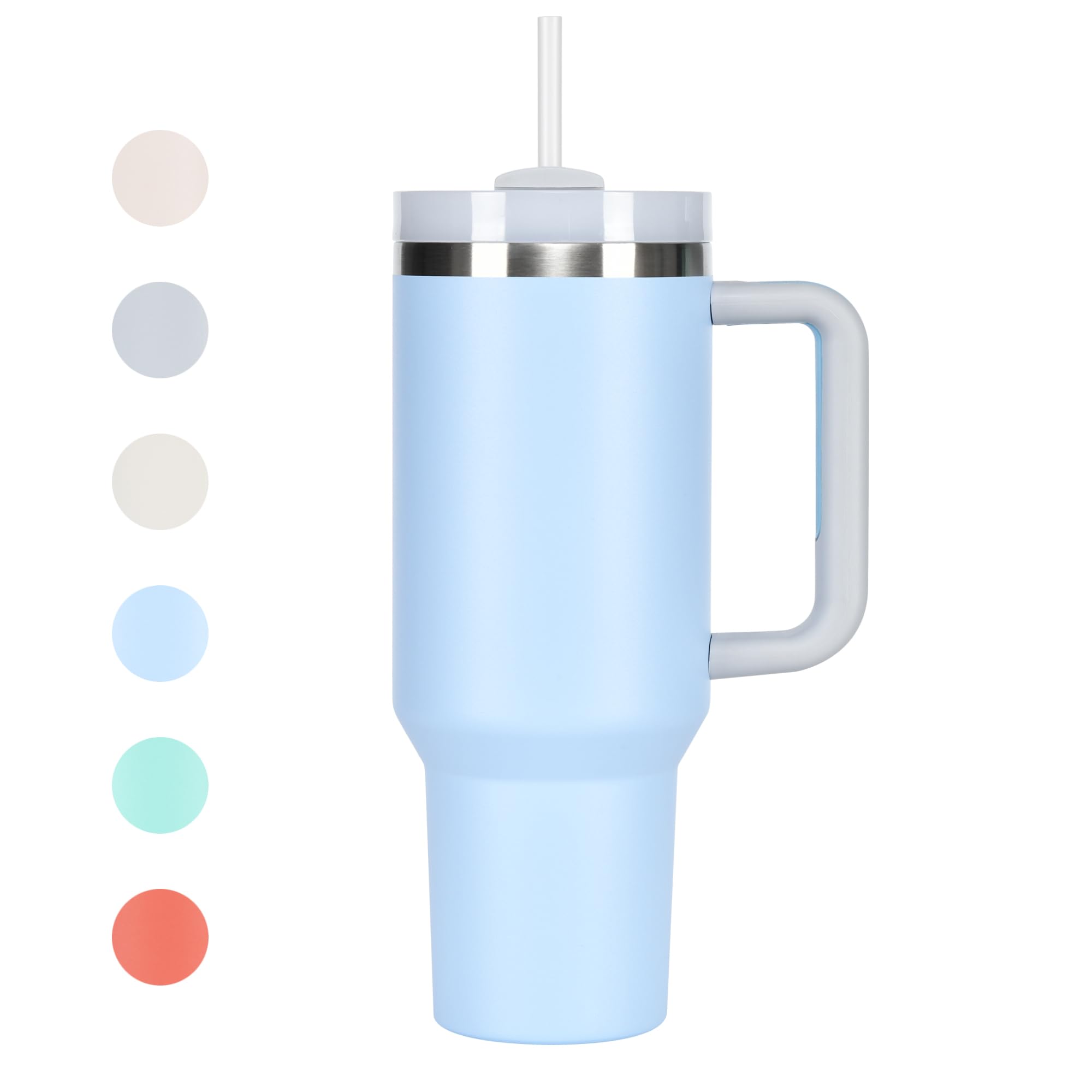 HIMALU 40oz Tumbler with Handle, Straw, Lid, Stainless Steel Vacuum Insulated Water Bottle Adventure Travel Mug Quencher for Ice