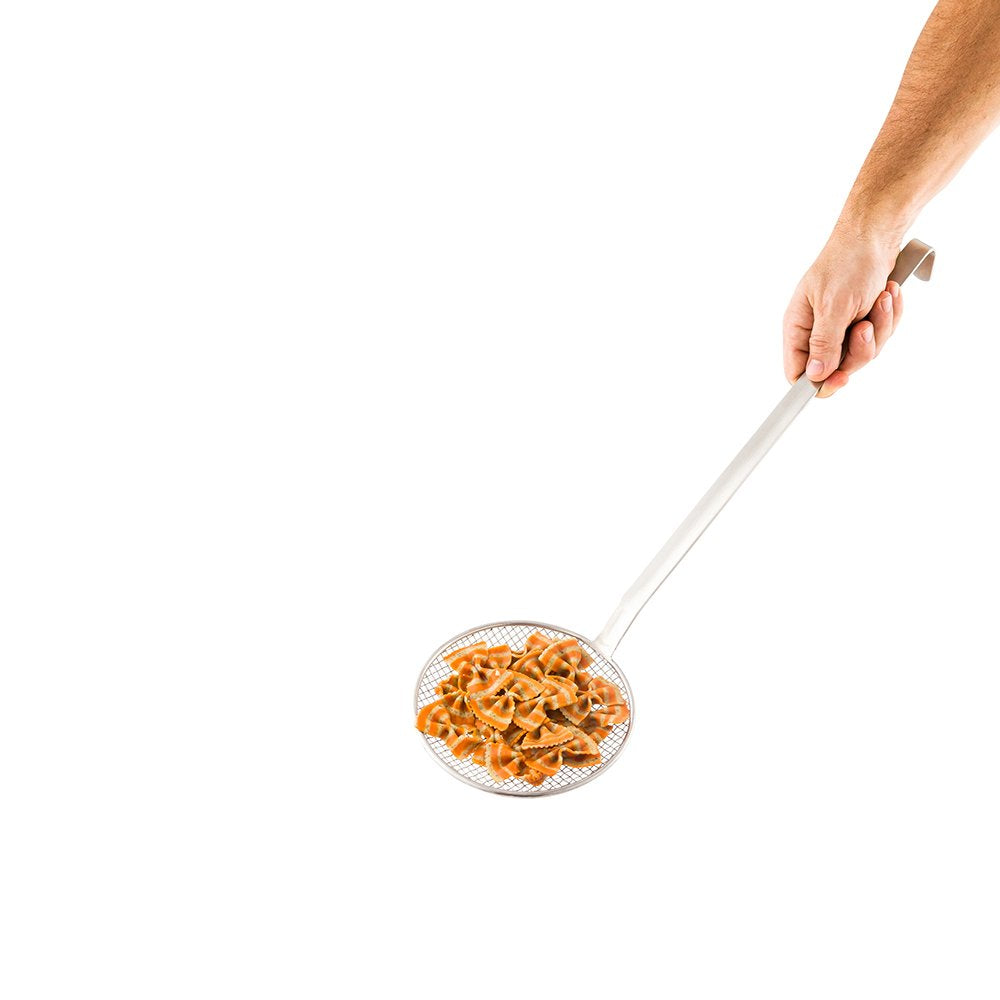 Restaurantware Met Lux 6 Inch Frying Skimmer 1 Corrosion-Resistant Wire Skimmer - Mesh Scoop Long Handle Stainless Steel Deep Fr